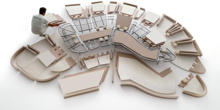 edra Изогнутый регулируемый кожаный диван  Flp010  - Вид №9