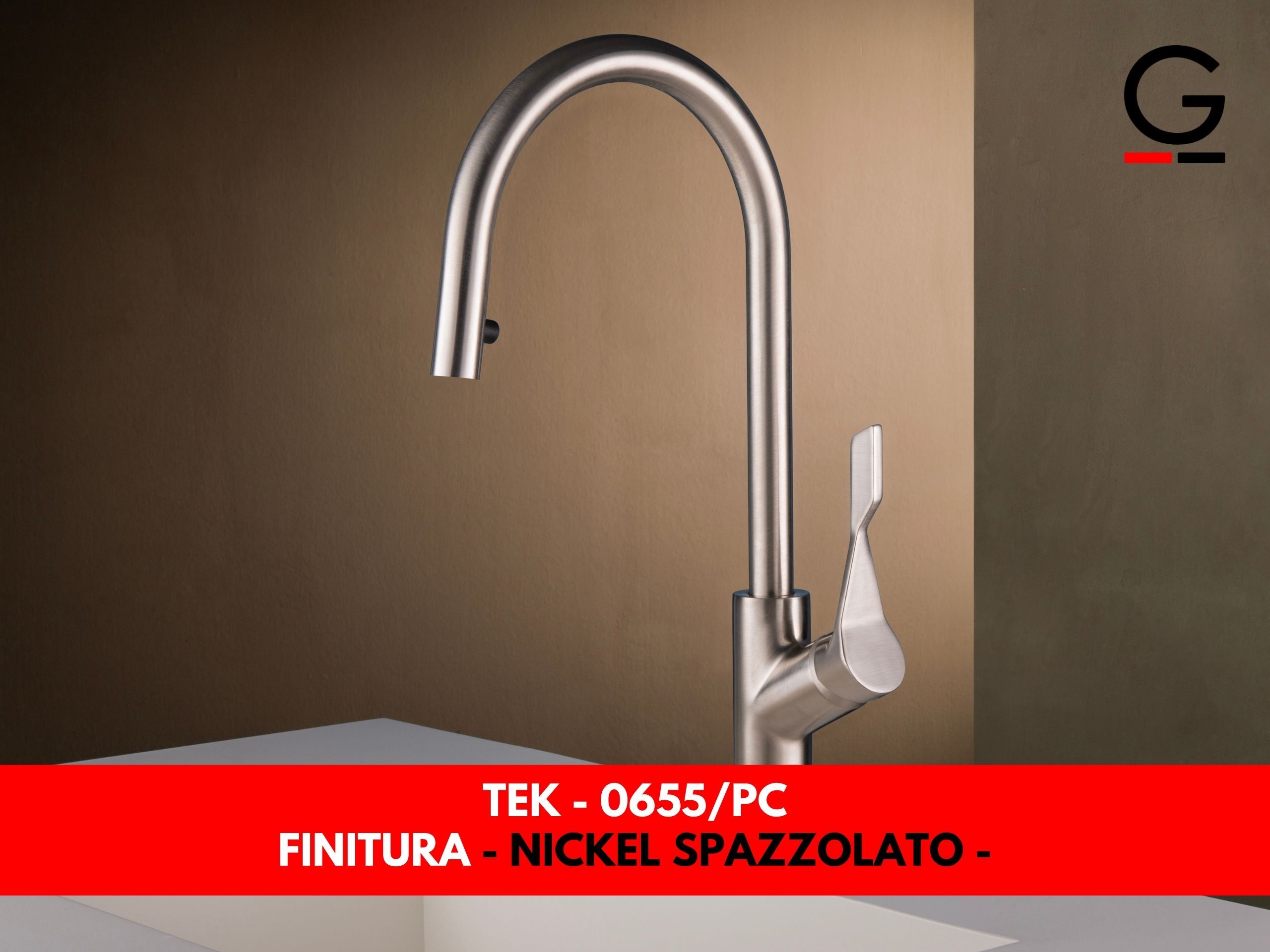 Смеситель для кухни на столешнице со съемным ручным душем GATTONI Tek ARCH-00024386 - Вид №1