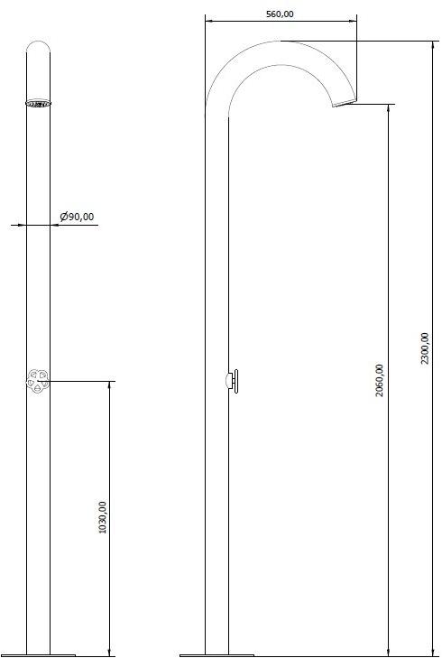 Ama Luxury Shower Открытый душ из нержавеющей стали с фотоэлементом sun-id-1400330 - Вид №1