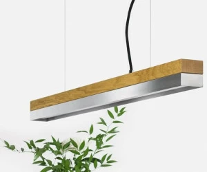 GANTlights Светодиодный подвесной светильник из дуба и нержавеющей стали C