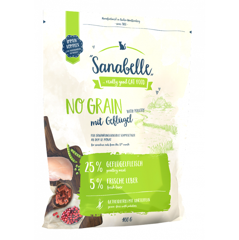 ПР0019713 Корм для кошек No Grain беззлаковый птица сух. 400кг SANABELLE 