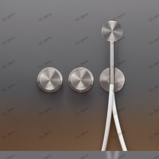 Настенный термостатический смеситель набор для ванной / душем с системой Acqua Stop, 2/3 ходовой переключающий и круглый душ рука Ø 65 мм  GIO54Y CEADESIGN 