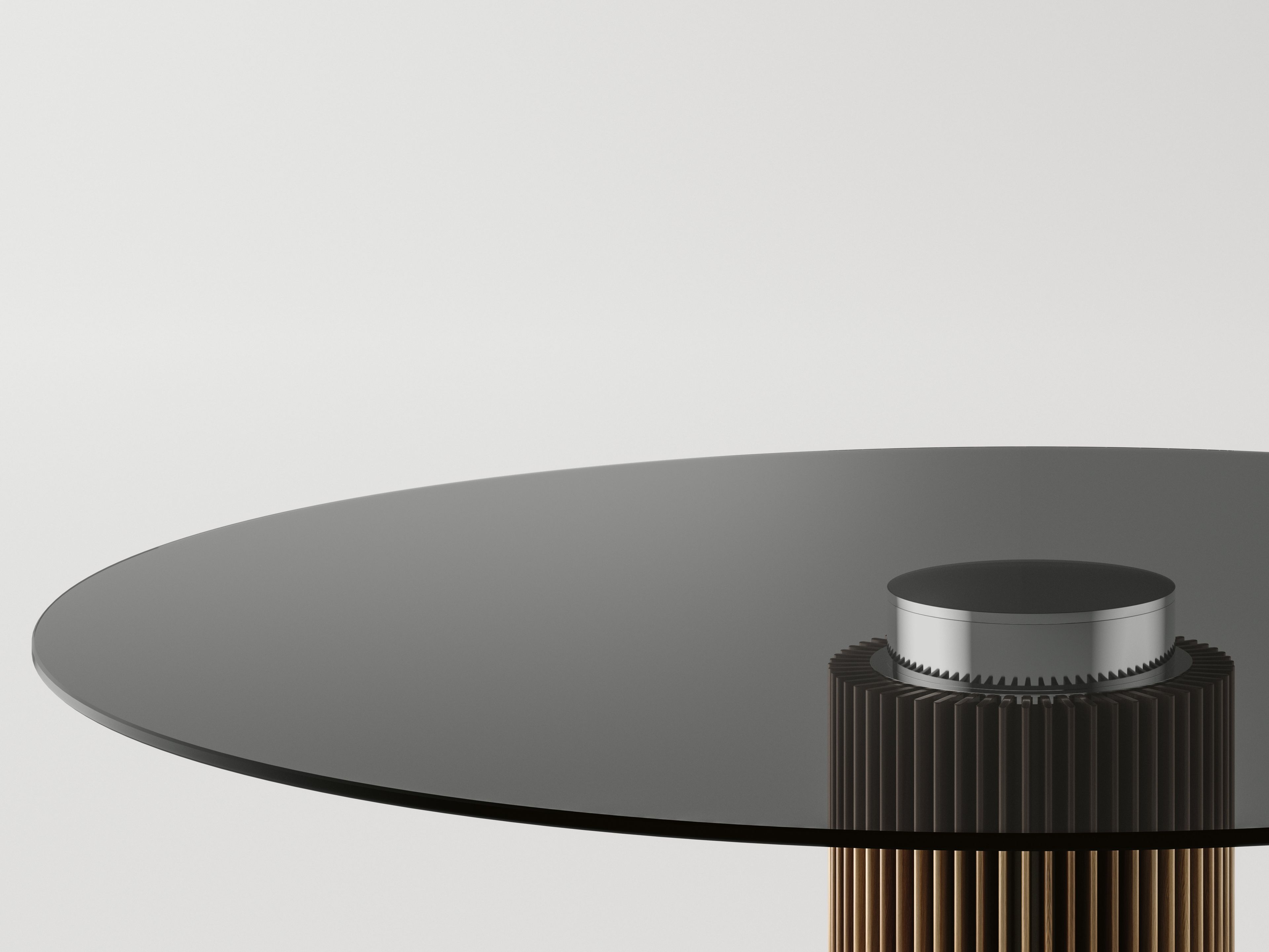 Круглый стол из дерева и стекла Tonelli Design HYBRID ARCH-00142550