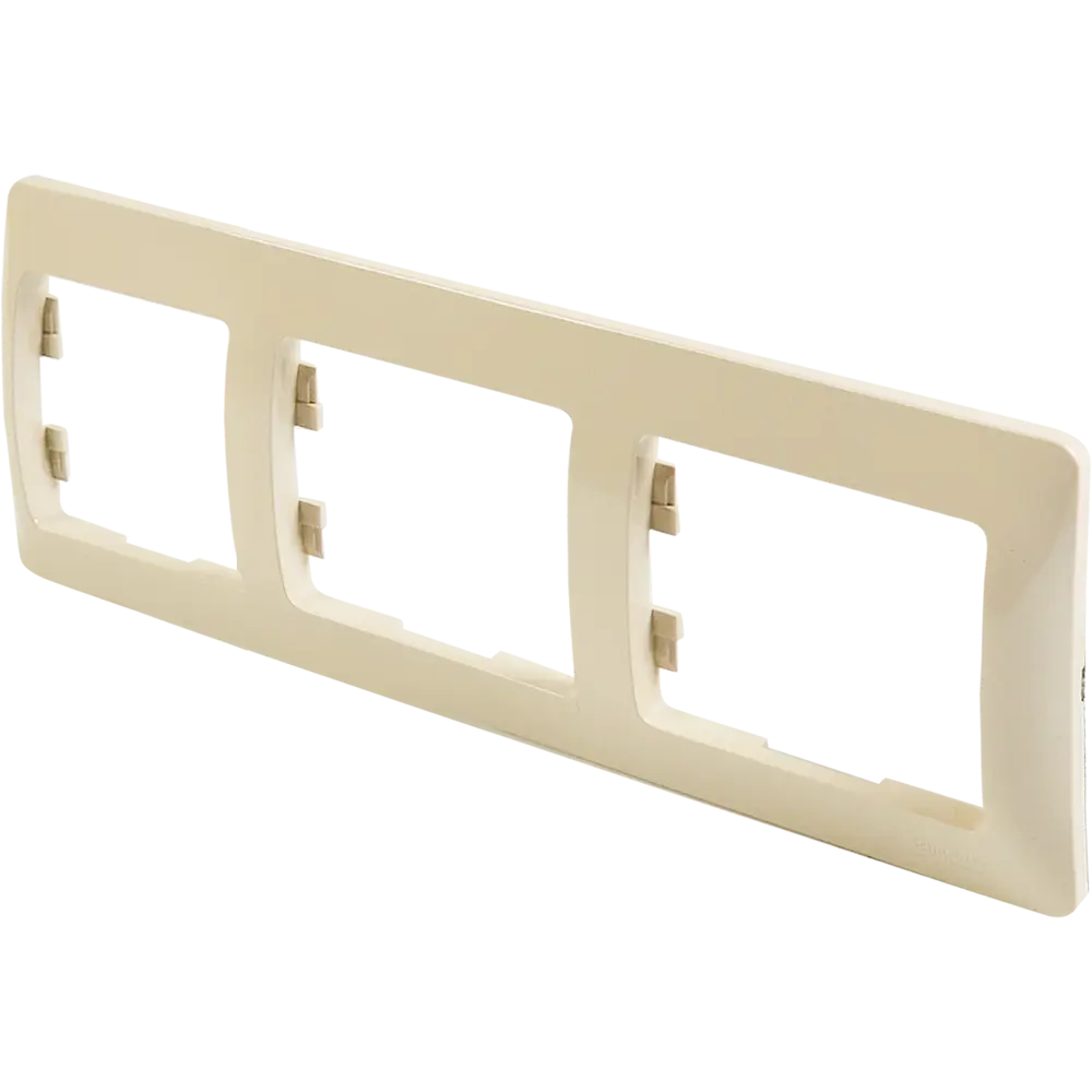 Рамка Schneider Electric Glossa для розеток и выключателей на 3 поста в бежевом цвете 86710227 STLM-0070831 - Вид №1