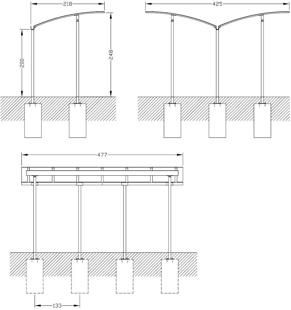 Euroform W Металлический навес для велосипедов и самокатов  740d, 750d  - Вид №2