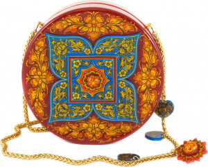 10660458 Хохломская Роспись Сумка круглая "Барабан" Хохломская Роспись, дерево Дерево