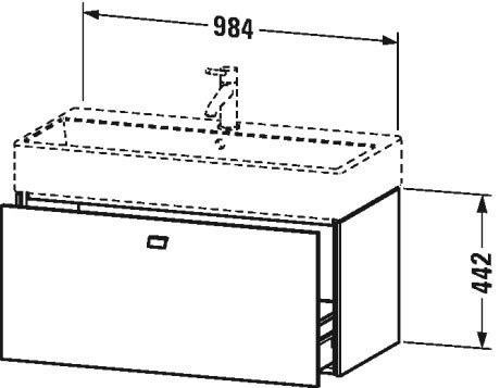 BR405602222 Тумбочка подвесная Brioso #BR4056 984 x 459 мм Белый глянцевый декор Duravit - Вид №1