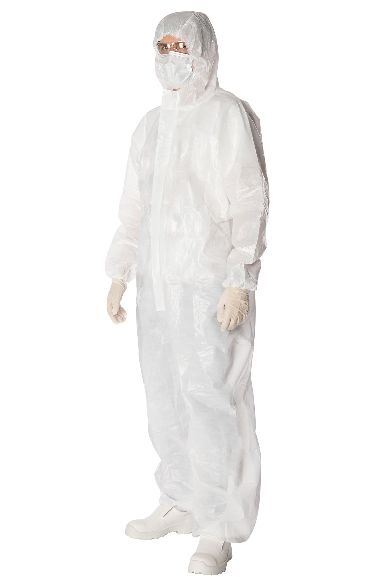 5030159 Комбинезон одноразовый из спанбонда ламинированного белый  Одноразовая одежда размер M(42-46/158-164) Спецодежда  - Вид №2