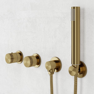 Термостатический набор для душа с 5 отверстиями из нержавеющей стали с ручным душем