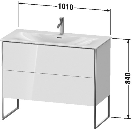 XS452508989 XSquare Тумбочка напольная Фланелево-серый глянцевый лак Duravit - Вид №1