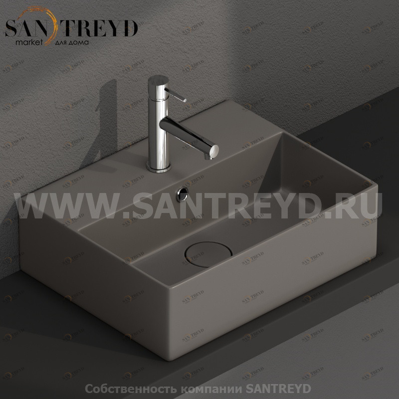 IN046AT Подвесная раковина настенная прямоугольная Ceramica Globo T-EDGE серая