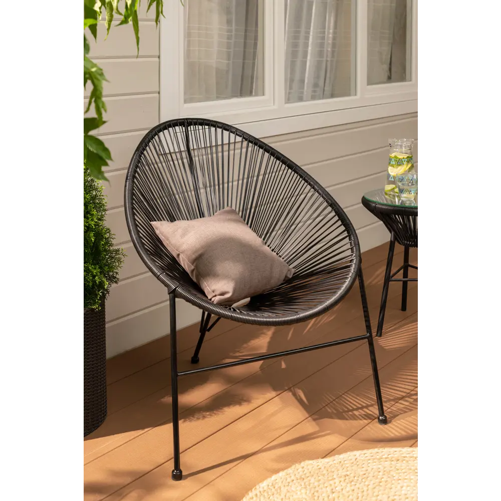 Стул садовый плетёный Acapulco 720x870x800 мм чёрный 19215462 STLM-2049820 Santreyd  - Вид №6