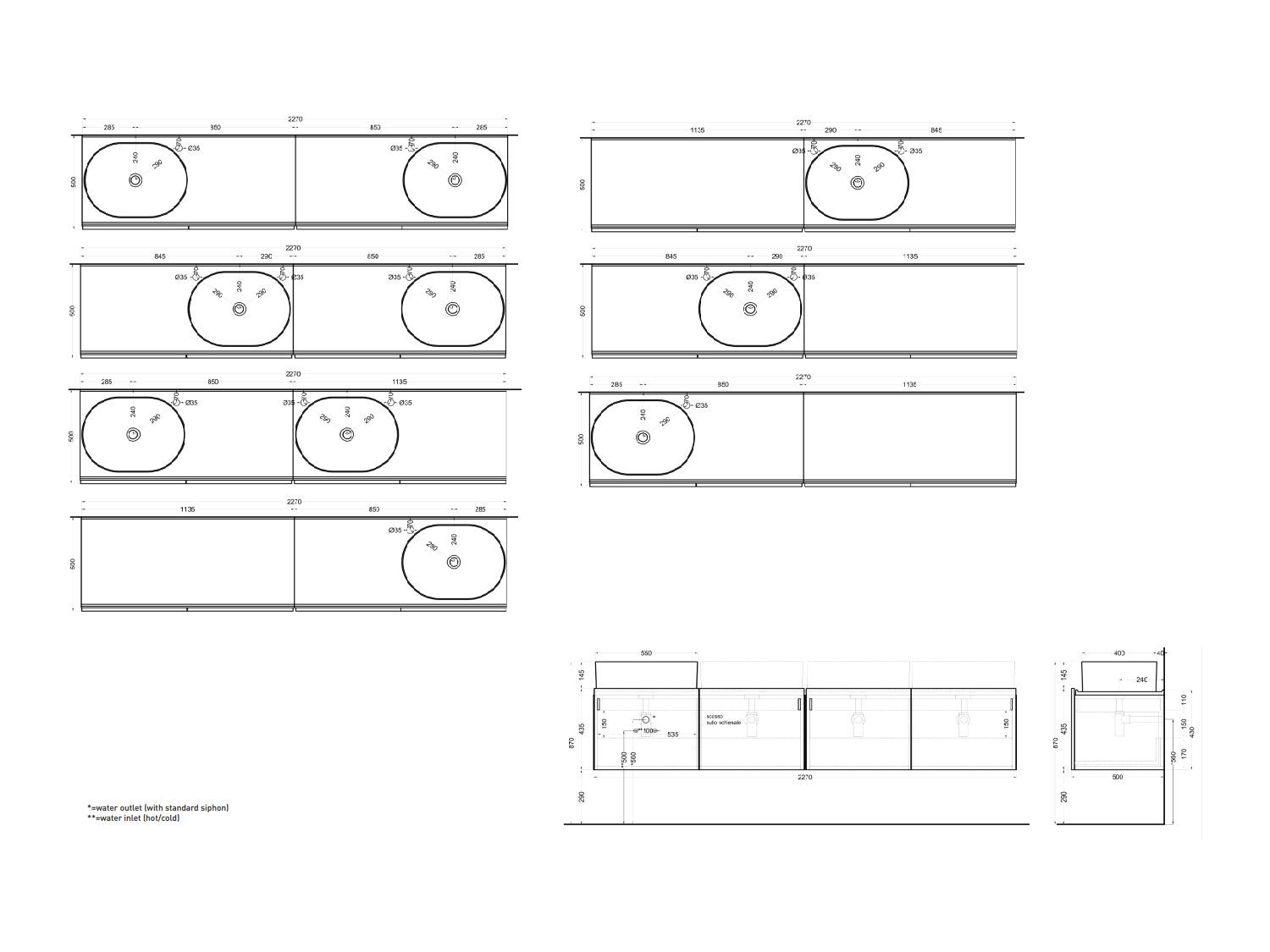 Деревянный подвесной умывальник с керамической столешницей Ceramica Cielo DELFO ARCH-00041855 - Вид №7