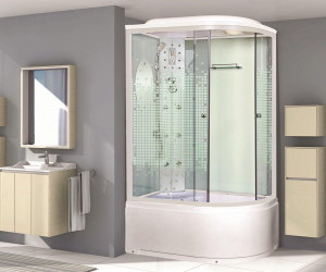 Душевая кабина NG-310-01LN (1200х800х2200) высокий поддон(48см) стекло МОЗАИКА