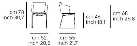 Midj Полипропиленовый стул с салазками и подлокотниками Calla sun-id-1472578 - Вид №3