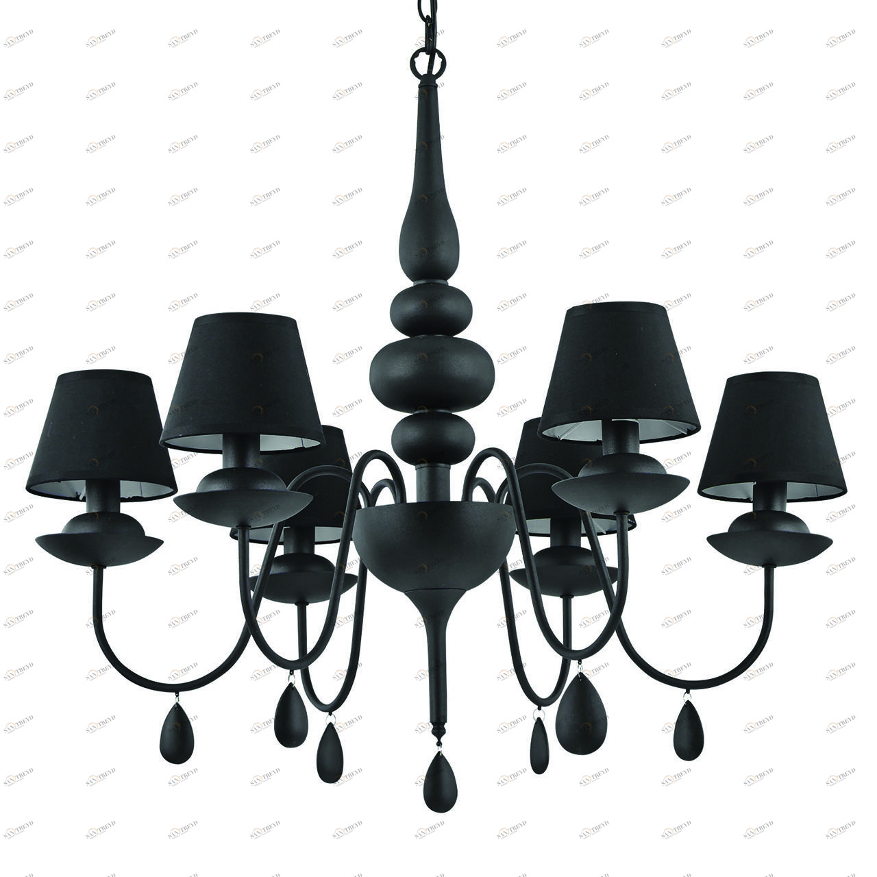 Подвесная люстра Ideal Lux Blanche SP6 Nero IDEAL LUX ДИЗАЙНЕРСКИЕ, BLANCHE NERO 057259 Черный 