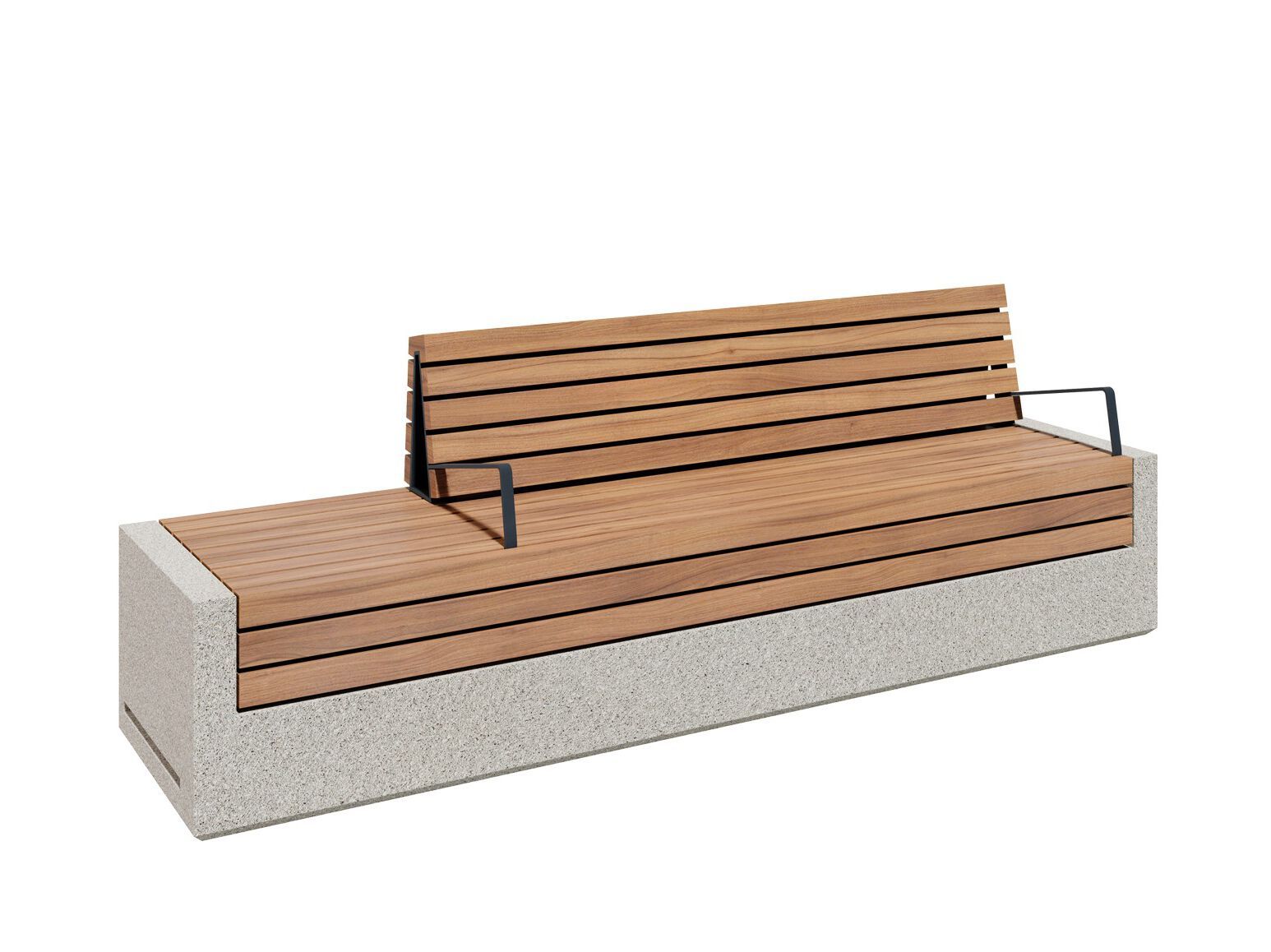 Бетонная скамья и ироко с подлокотниками amop Comporta ARCH-00106185 - Вид №3