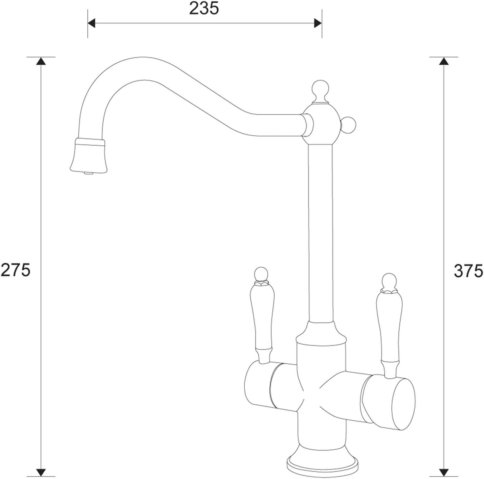 Смеситель ZorG Sanitary ZR 344 YF BR для кухонной мойки, бронза - Вид №1