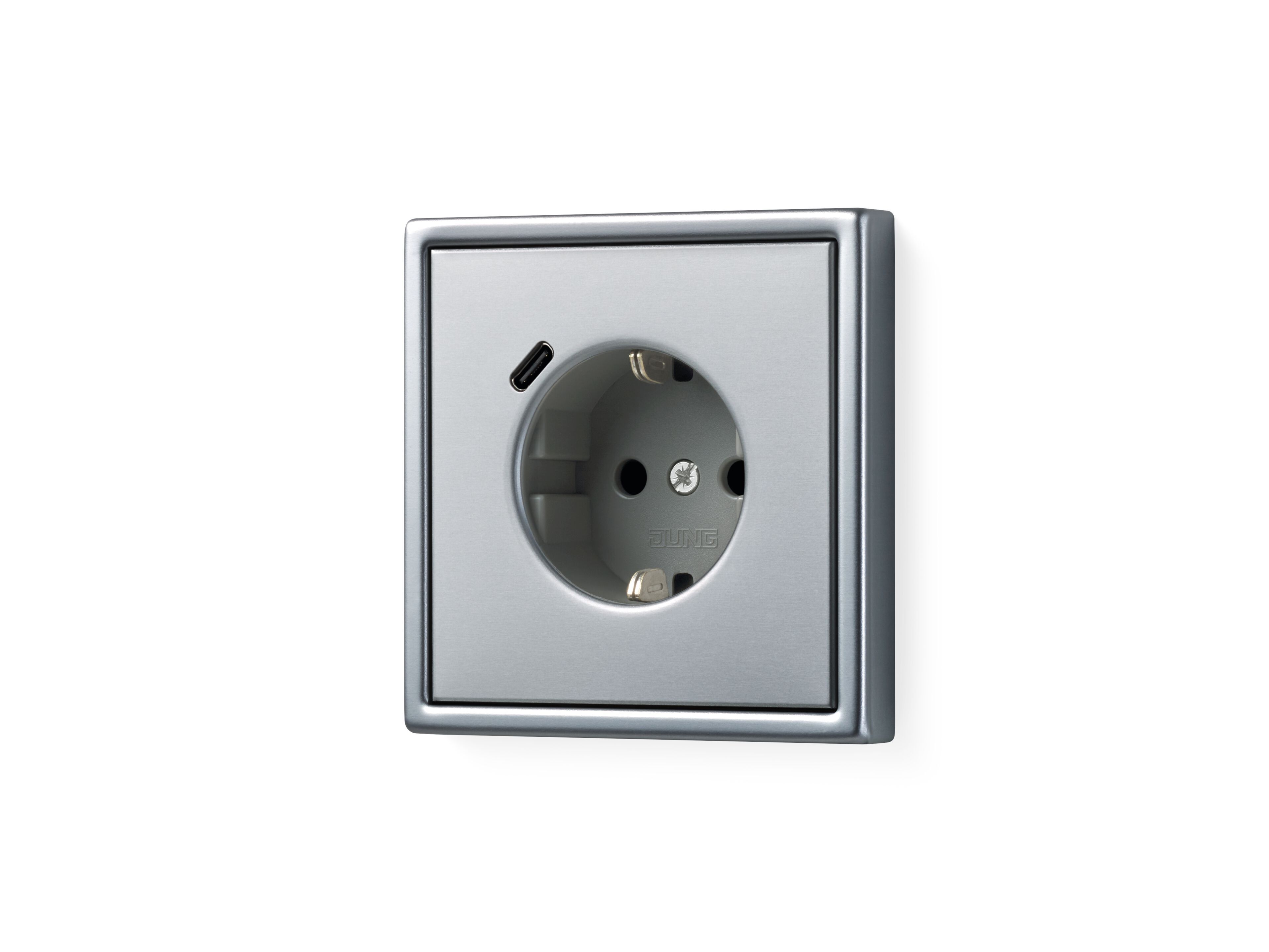 Алюминиевая двойная электрическая розетка schuko с USB JUNG LS 990 ARCH-00124273 - Вид №1