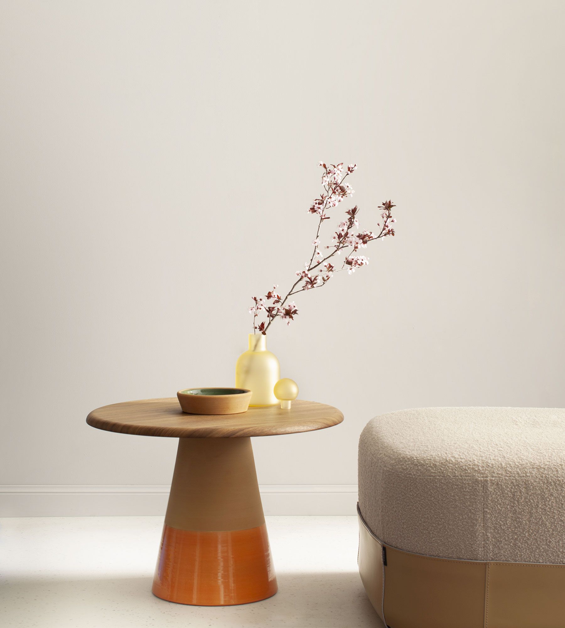 Журнальный столик из глины с деревянной столешницей Morica Design Высокая мода ARCH-00129625 - Вид №7