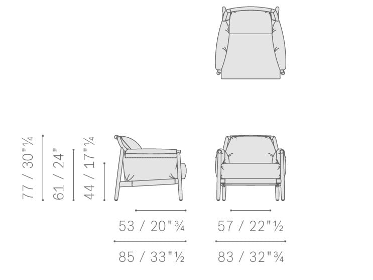 Тканевое кресло с подлокотниками Poltrona Frau коллекция-диваны и кресла ARCH-00103196 - Вид №10