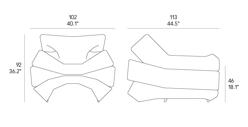Тканевое кресло с подлокотниками Casamania & Horm Mass Pressure ARCH-00040468 - Вид №7