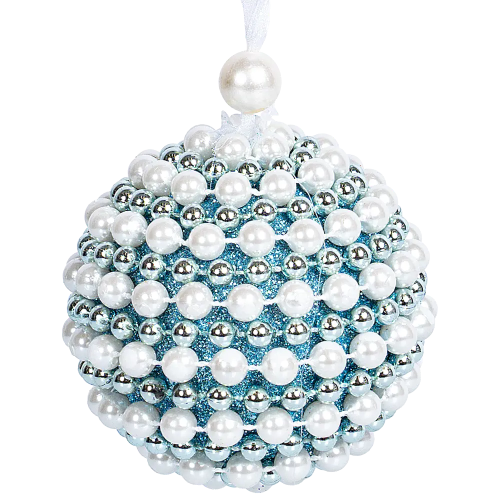 Елочный шар KREAFORTA с бисером голубой ø8 см 89420661 STLM-1583463 - Вид №1