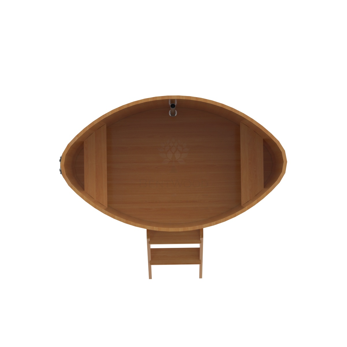 1166 Купель овальная из лиственницы 1,02х1,68х1,0 натуральная премиум Alyarus  - Вид №4