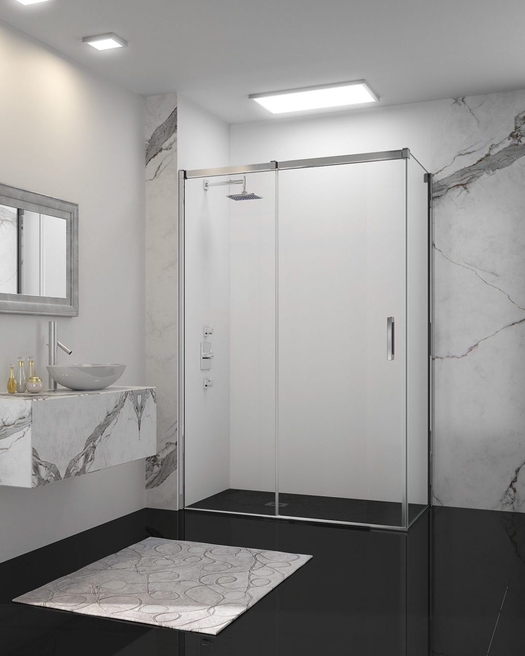 Дверь душевая для установки с боковой панелью GSC1075H L или R Merlyn Arysto Хромированный 