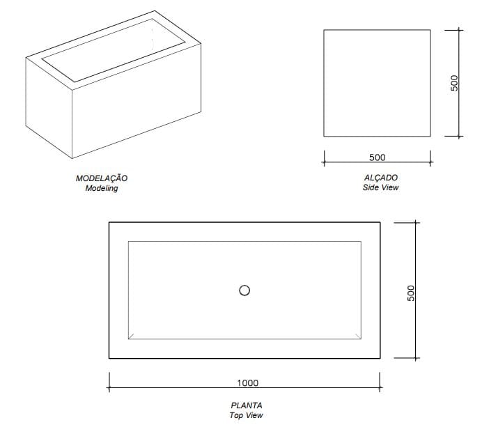Прямоугольная бетонная плантатор amop Modular ARCH-00061303 - Вид №2