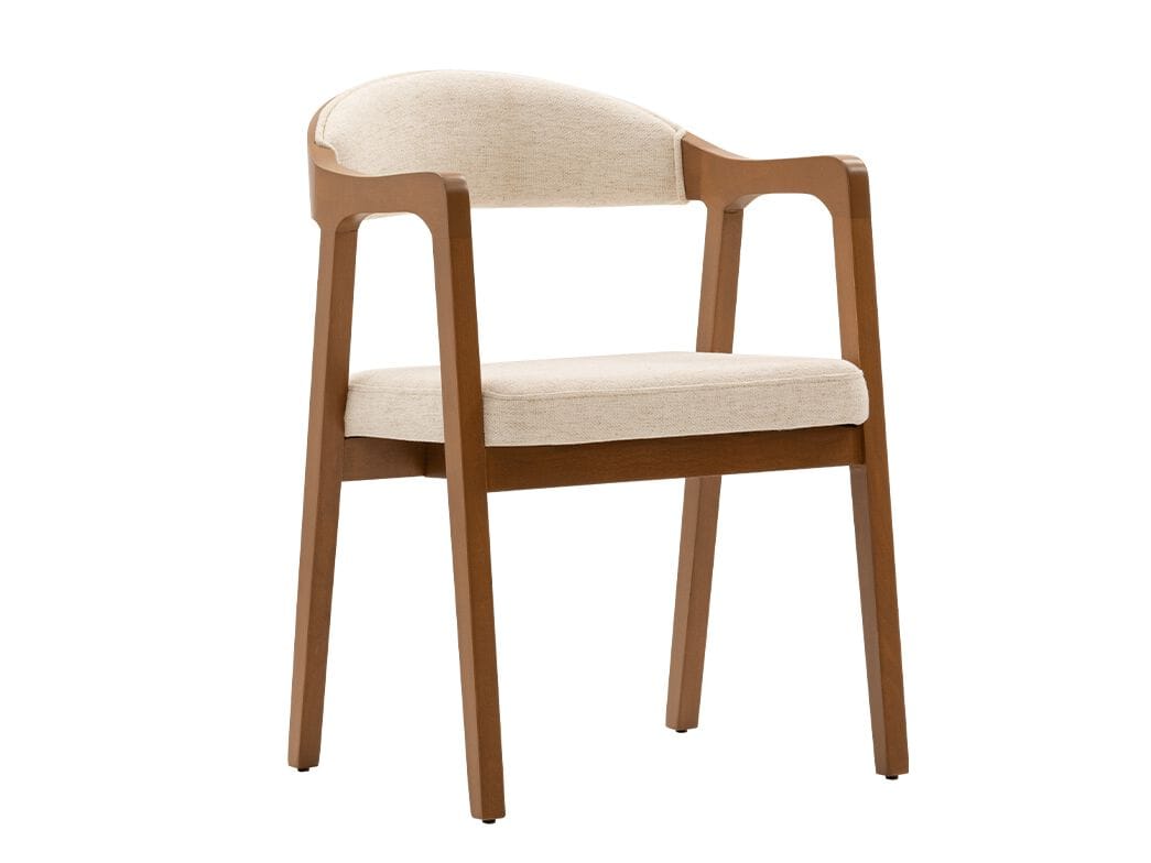Деревянный стул с подлокотниками и мягким сиденьем NDESIGN глина ARCH-00089241
