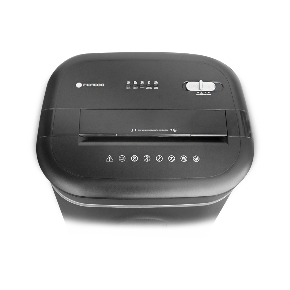 УМ28-4 Уничтожитель документов , din p-4 (4 ур-нь секр.), фрагмент 3,9х30мм, 19-21 лист (70г/м2), cd/пл.карты/скрепки/скобы, 28 литров Гелеос Santreyd  - Вид №4