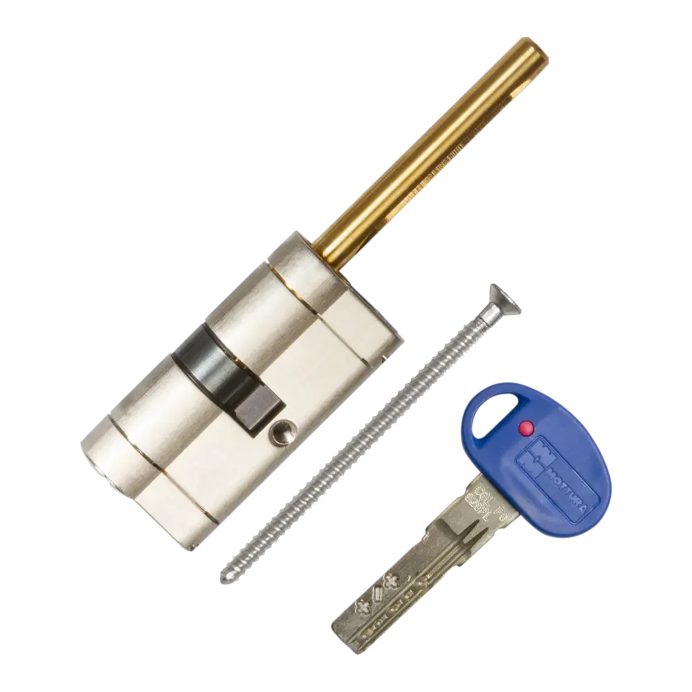Цилиндр Mottura Champions Pro CP4P413101C5, 36x10x26 мм, ключ/шток, цвет матовый никель, без вертушки STLM-2061072 - Вид №1