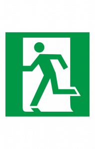 68190 Знак "Выход здесь " ( E 01-01 )  Эвакуационные знаки размер 100 х 100 мм