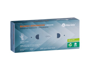 TRT505 Гибридные прозрачные противоскользящие перчатки, упаковка 200 шт. Merida