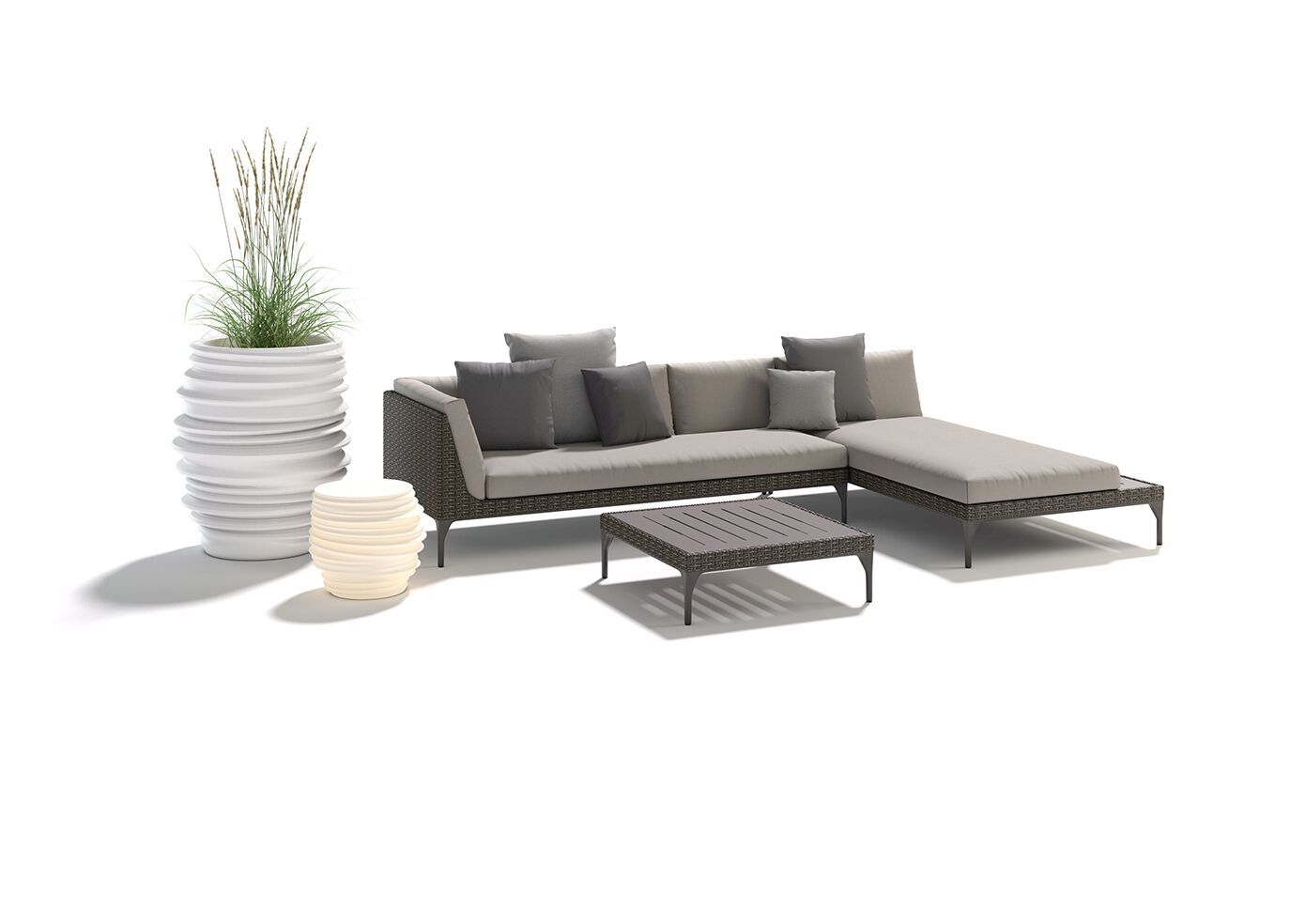 Тканевый модульный угловой садовый диван DEDON MU ARCH-00150811 - Вид №4
