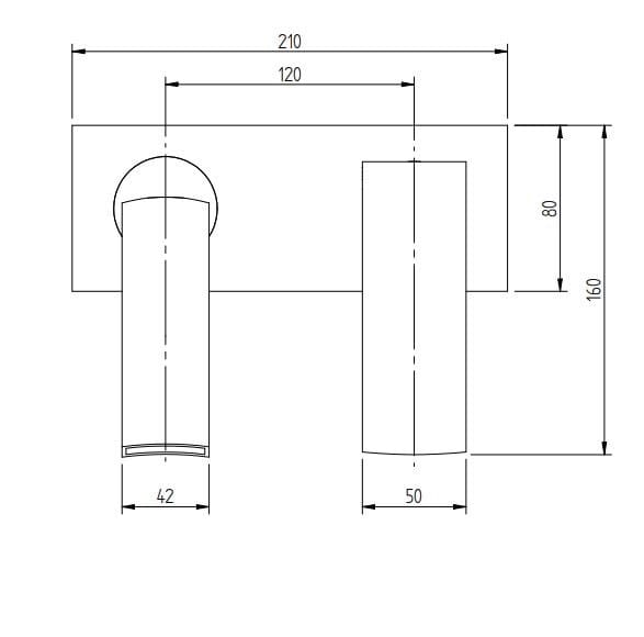Однорычажный настенный смеситель для раковины с пластиной Zazzeri ARCH-00075085 - Вид №2