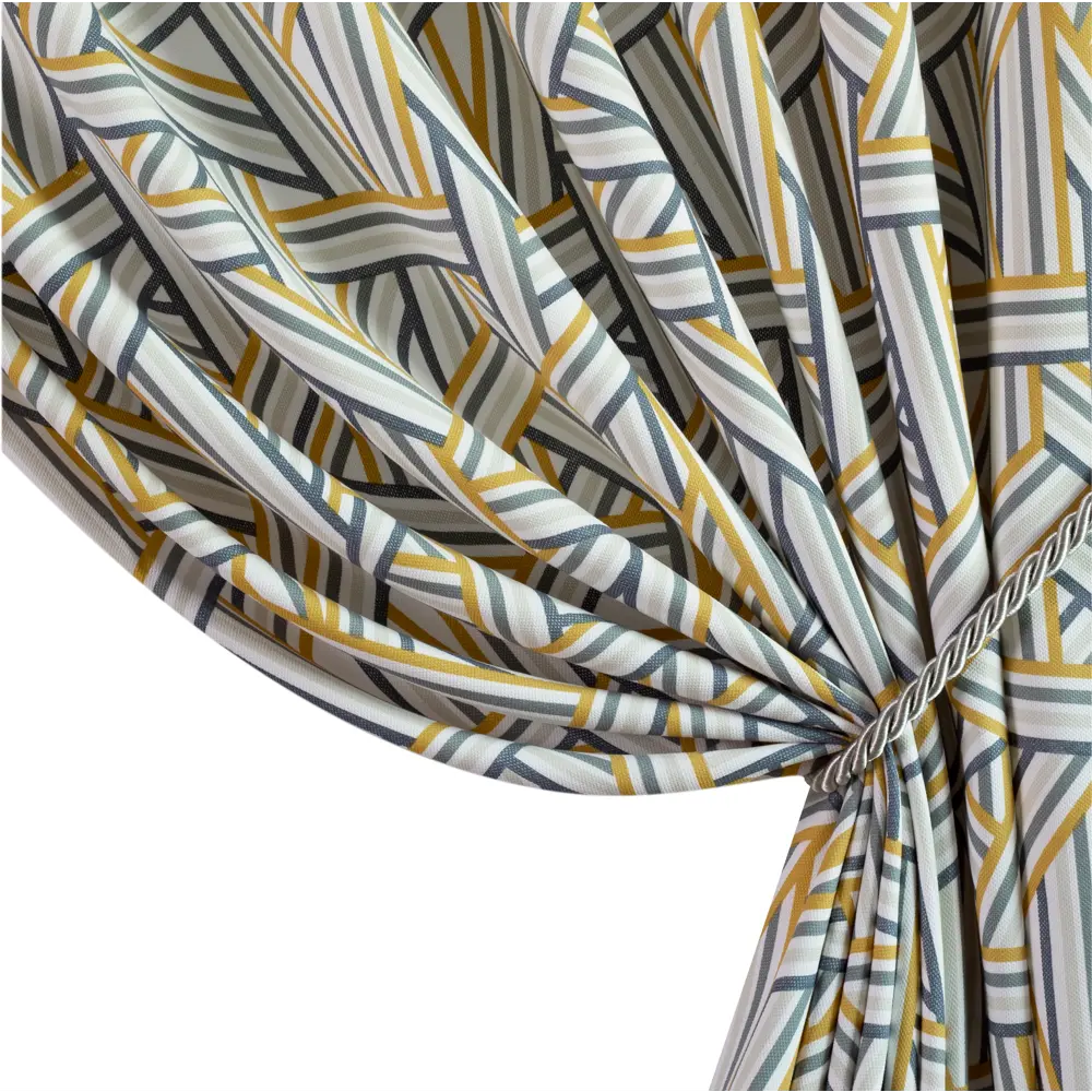 Ткань 1 м/п Геометрия велюр 290 см цвет желтый GARDEN STLM-2160083 - Вид №4