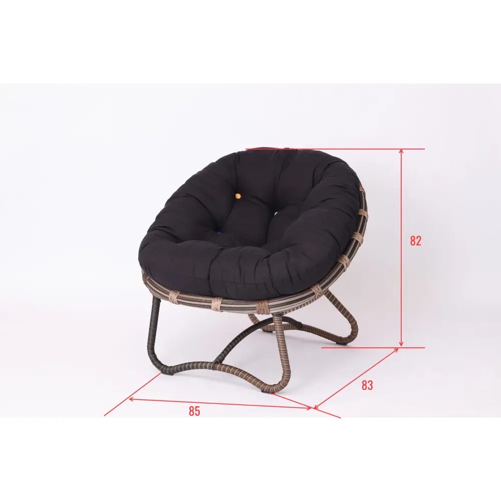 Кресло садовое Niko 85x83x82 см искусственный ротанг темно-коричневый Santreyd STLM-2159078 - Вид №15