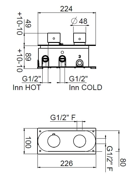 Термостатический встраиваемый смеситель для душа CARIMALI Scull ARCH-00044770 - Вид №2