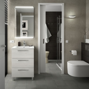 23242 SALGAR Мебель для умывальника FUSSION CHROME 600 SBIANCATO с 3 ящиками 598 x 868 x 450 мм Sbiancato
