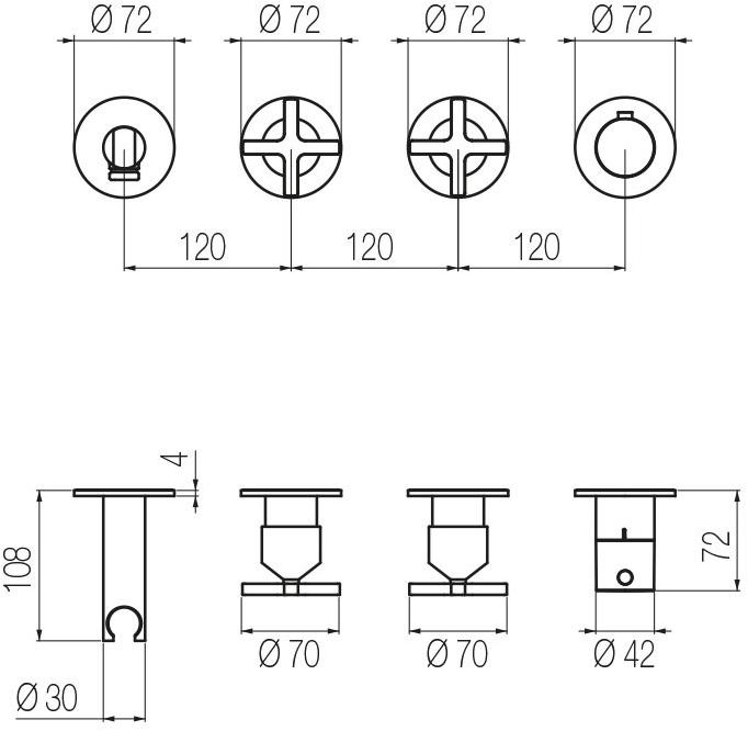 GEDA Термостатический горизонтальный встраиваемый душевой комплект Hugò Gph51 Santreyd Hugo - Вид №1