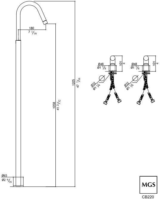 MGS Напольный смеситель для мойки из нержавеющей стали Contemporary sun-id-1484709 - Вид №2