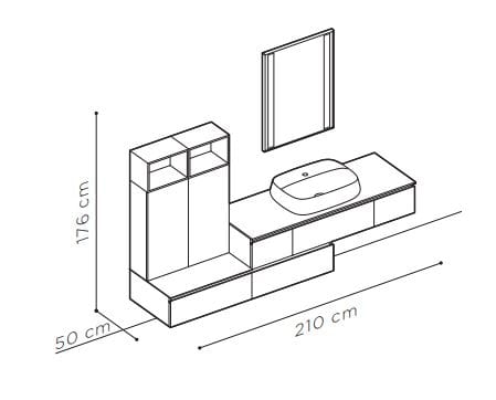 Подвесной умывальник из термо текстурированного и лакированного металла ARBLU Dress System ARCH-00139601 - Вид №9