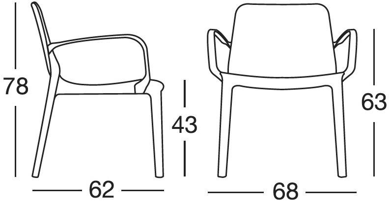 SCAB DESIGN Штабелируемое садовое кресло из технополимера с подлокотниками Ginevra sun-id-1502190 - Вид №5