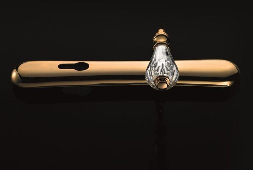 LINEA CALI' Ручка из хромированной латуни с кристаллами Swarovski® на пластине Veronica sun-id-1354363 - Вид №2