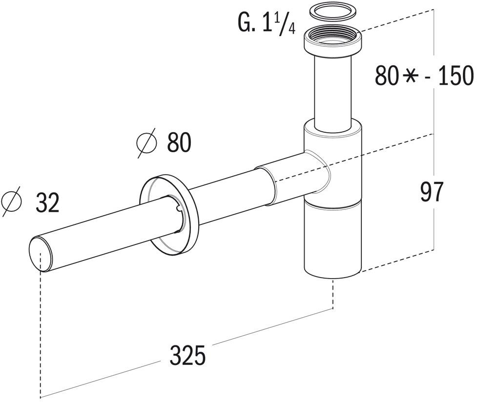 Redi Сифон для раковины из хромированной латуни Nicoll Nil3520 - Вид №1