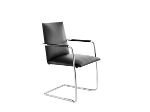 Кожаный консольный стул с подлокотниками