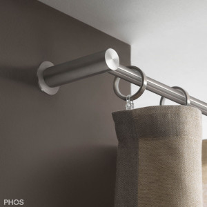 VS20-80E2800 Комплект карнизов: 280 см с 2 концевыми кронштейнами и 1 кронштейном в качестве центральной опоры (небольшое расстояние от стены) PHOS