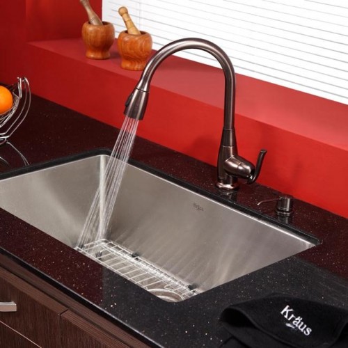 KHU100-30-KPF2230ORB-KSD30ORB Накладная раковина на столешницу  прямоугольная Krausru  - Вид №7